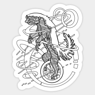 Honey Badger on a Unicycle Don't Care Sticker